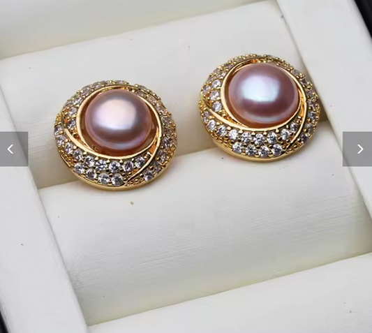 Freshwater Black Pearl Earrings for Women