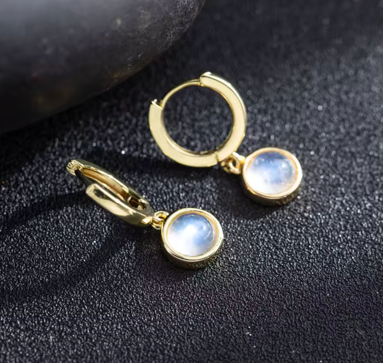 Natural Moonstone Copper Earrings