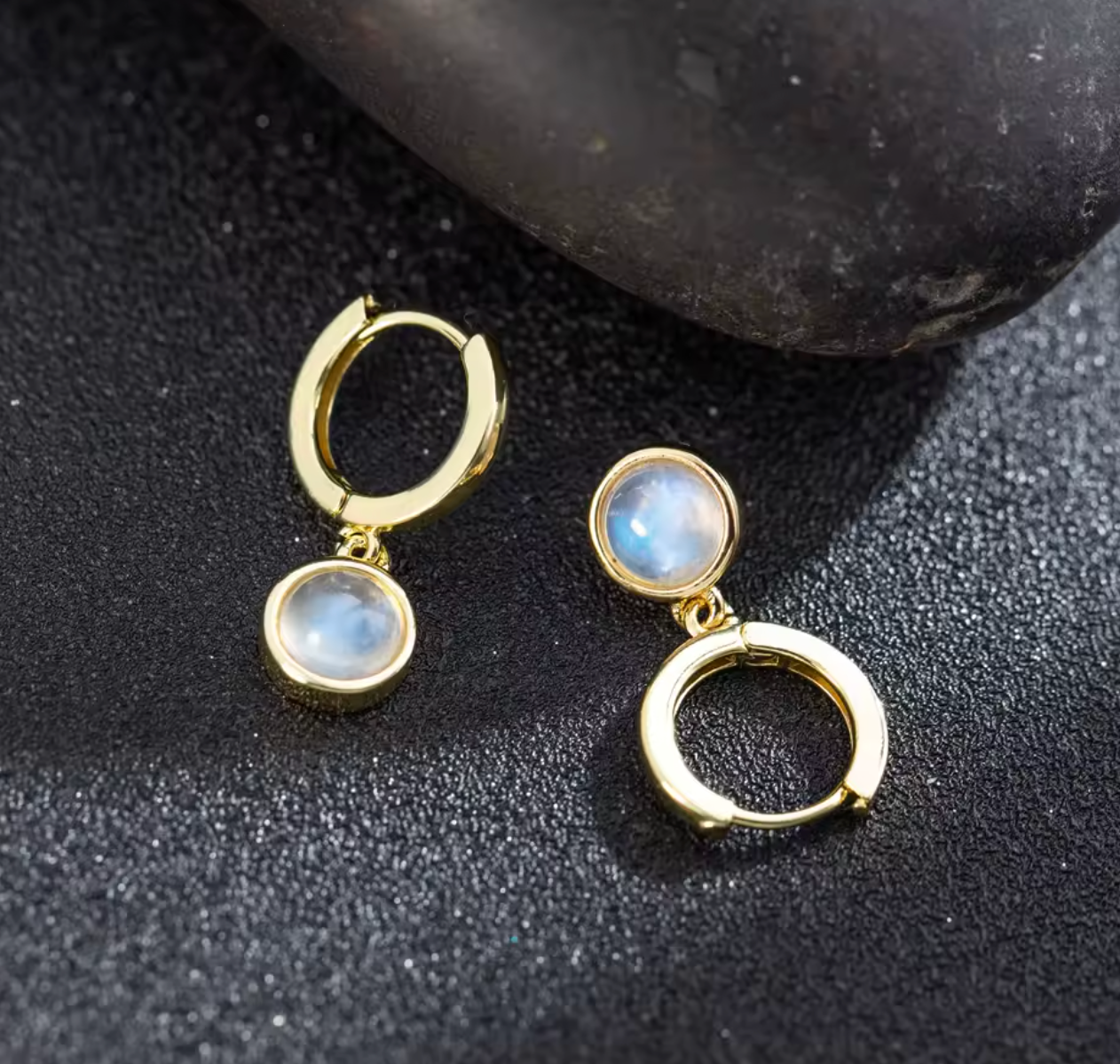 Natural Moonstone Copper Earrings