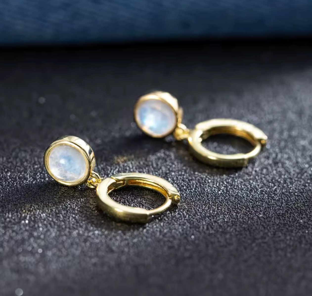 Natural Moonstone Copper Earrings